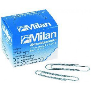Milan Büroklammer 77mm verzinkt 100 Stück gewellt