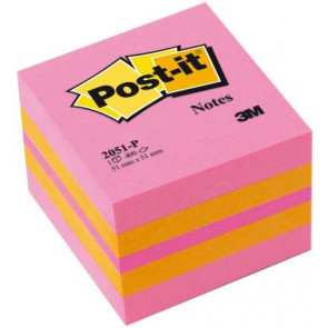3M Haftnotiz Post-it Würfel 51x51mm Pink 3-Farben 400 2051-P