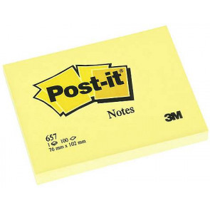 3M Haftnotiz Post-it Notes 102x76mm Gelb 100 Blatt 657