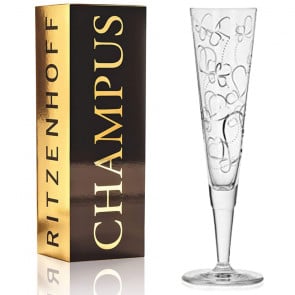 RITZENHOFF Champus Champagnerglas hearts, Glas, Schwarz, Gold, Platin, 200 ml