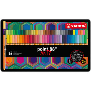 STABILO Fineliner - point 88 - ARTY - 66er Metalletui - mit 65 verschiedenen Farben
