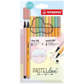 STABILO Aquarell-Buntstift - aquacolor - Pastellove Set - 12er Pack