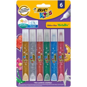 BIC Glitter Glue Metallic 6er Glitzerstift-Set