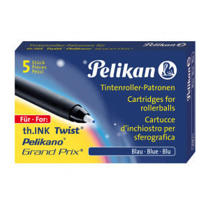 Pelikan Patronen für Tintenroller (z.B. Pelikano® oder Twist®) Etui mit 5 Patronen Blau