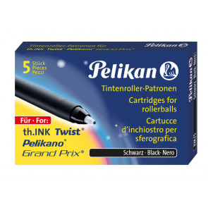 Pelikan Tintenroller-Patronen KM/5 schwarz für Pelikano oder Twist Tintenroller