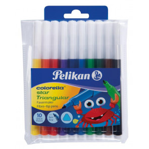 Pelikan Fasermaler Colorella® Star Triangular dreieckige Stifte Etui mit 10 Farben