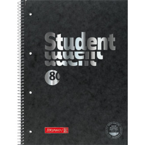 Brunnen Collegeblock Premium Student FACT!plus Lin. 27 DIN A4 liniert schwarz