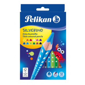 PELIKAN Buntstifte Silverino dreieckig dick 12 Farben in der verpackung