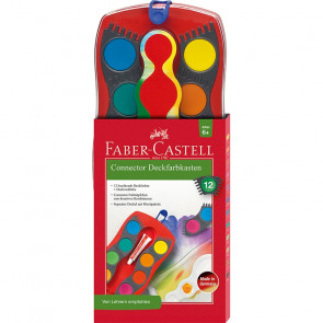 Faber-Castell Deckfarbkasten Connector 12 Farben Rot