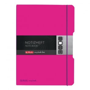Herlitz my.book flex - Pink Notizheft kariert und liniert A4 2x 40 Blatt, gelocht mit Mikroperforation