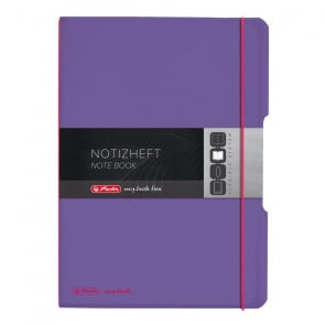 Herlitz my.book flex - Violett Notizheft kariert und liniert A4 2x 40 Blatt, gelocht mit Mikroperforation