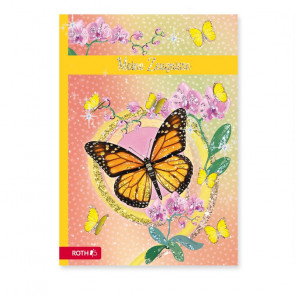 Roth Zeugnismappe DIN A4 10 Einlagen Motiv Schmetterling Glitter
